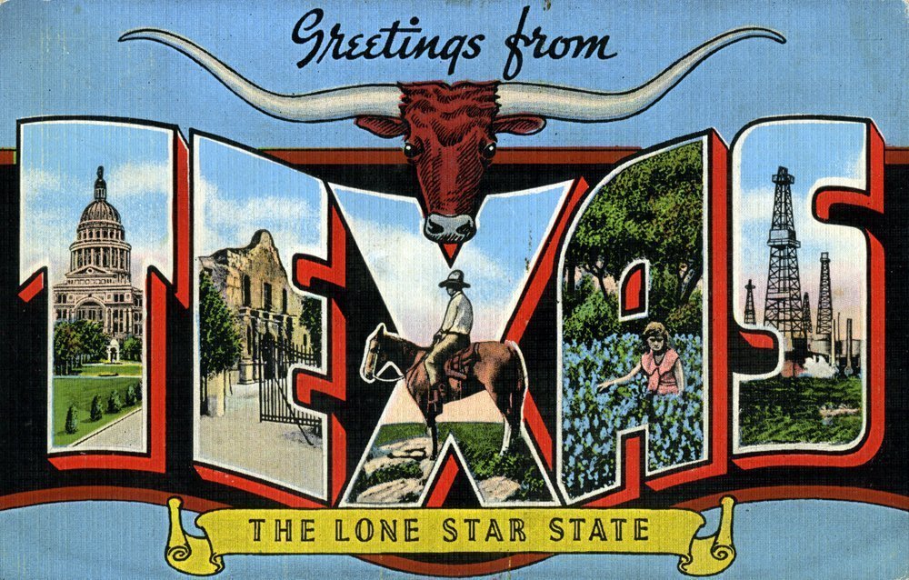 7. Eagle Pass, Texas (Image Credits: Greetings from Texas, The Lone Star State - Large Letter Postcard, CC BY 2.0)