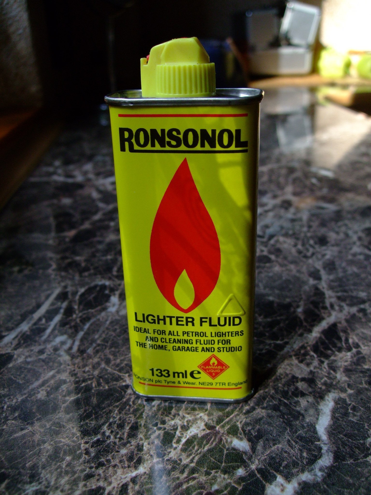 10. Flammable Liquids and Lighter Fluid (By Beemwej, CC BY-SA 3.0)